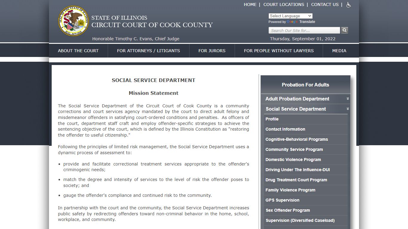 Social Service Department - Circuit Court of Cook County